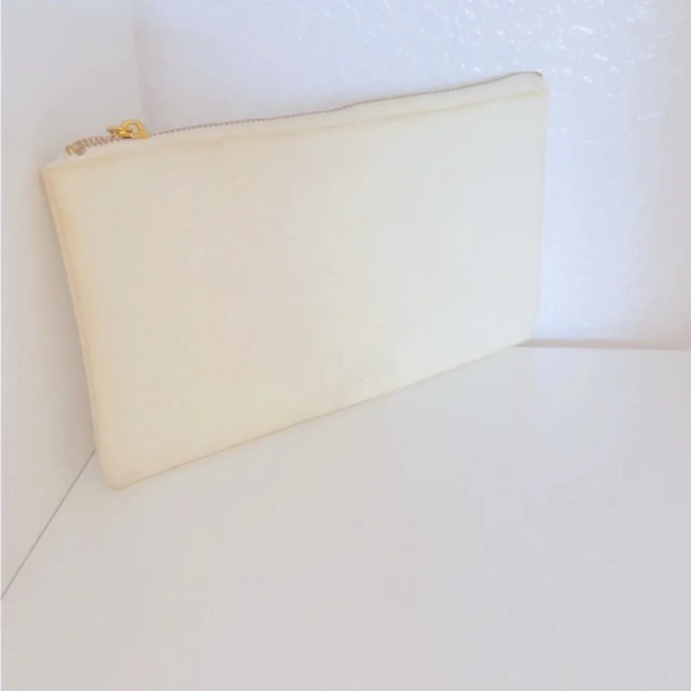 CUPCAKES & CARTWHEELS “Feeling Excited” Canvas Zipper Cosmetics Makeup Bag